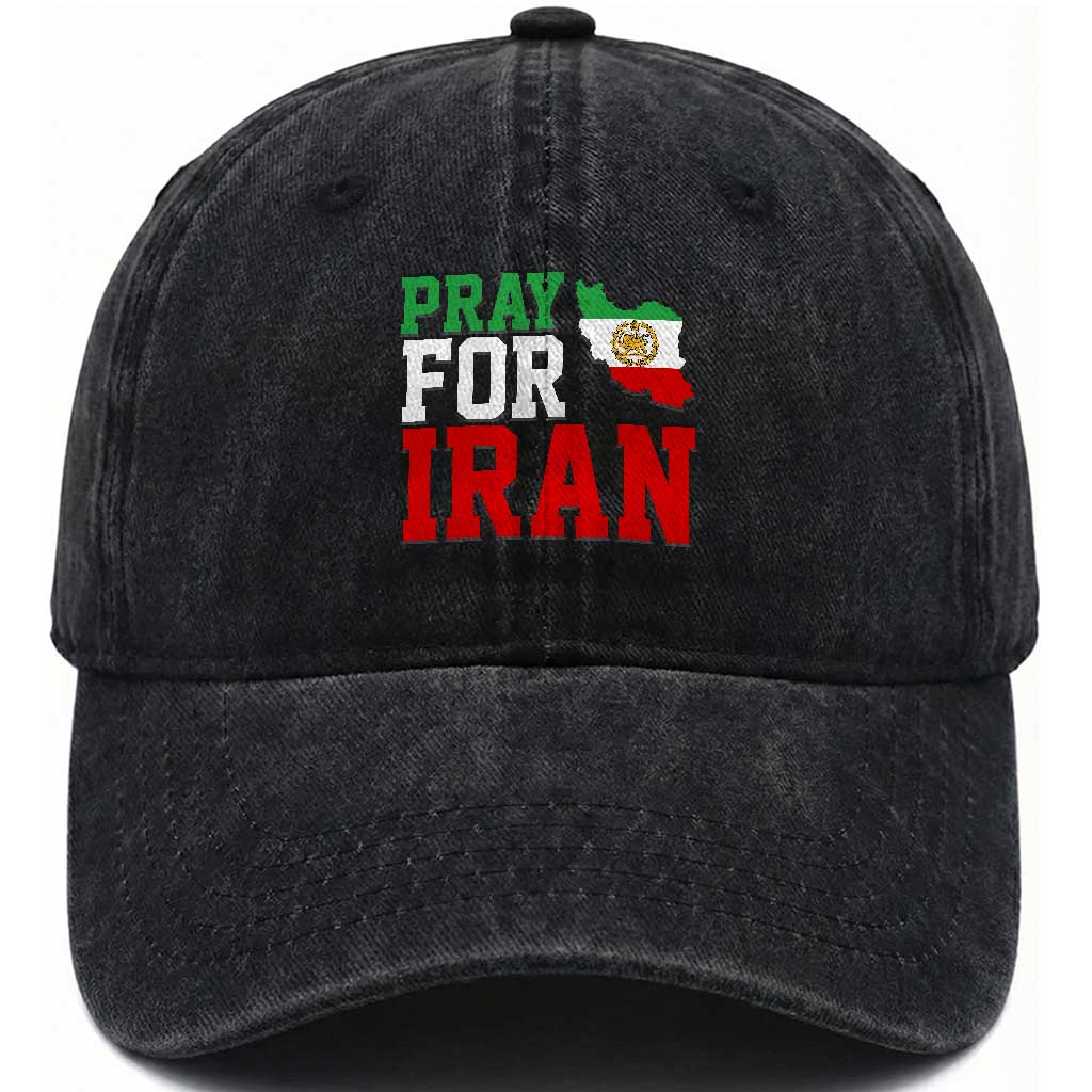 Pray For Iran Washed Cotton Baseball Cap Anti War Protest Apparel Gift