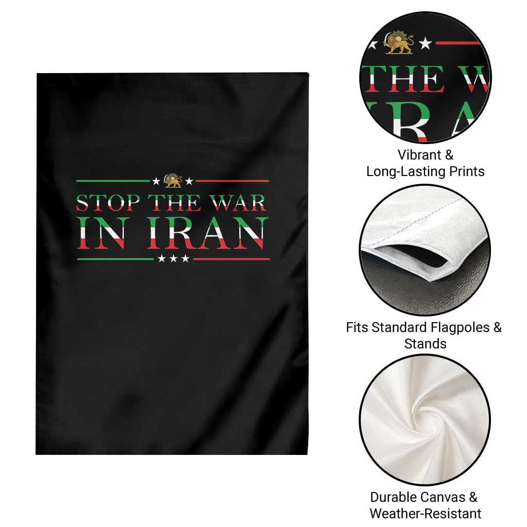 Stop The War In Iran Garden Flag Anti War Protest