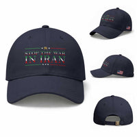 Stop The War In Iran Baseball Cap Anti War Protest