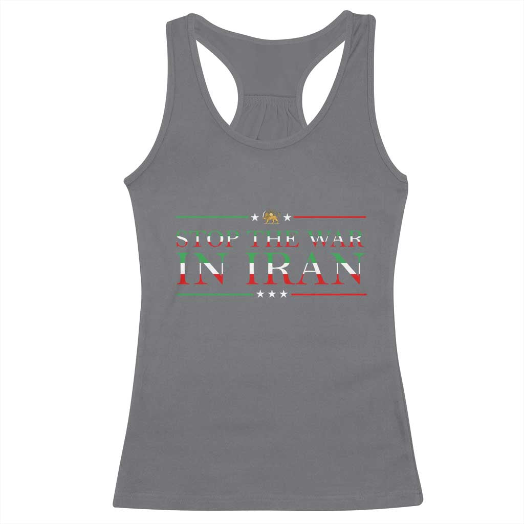 Stop The War In Iran Racerback Tank Top Anti War Protest