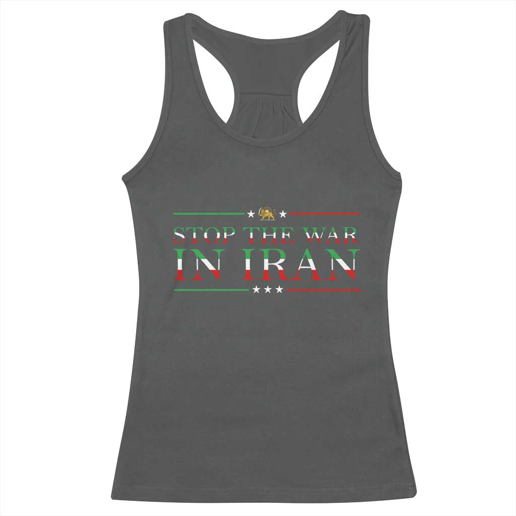 Stop The War In Iran Racerback Tank Top Anti War Protest
