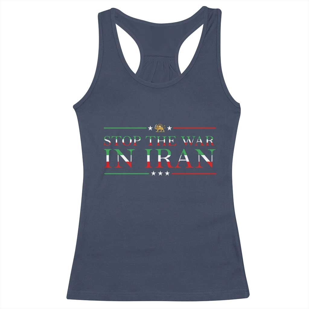 Stop The War In Iran Racerback Tank Top Anti War Protest