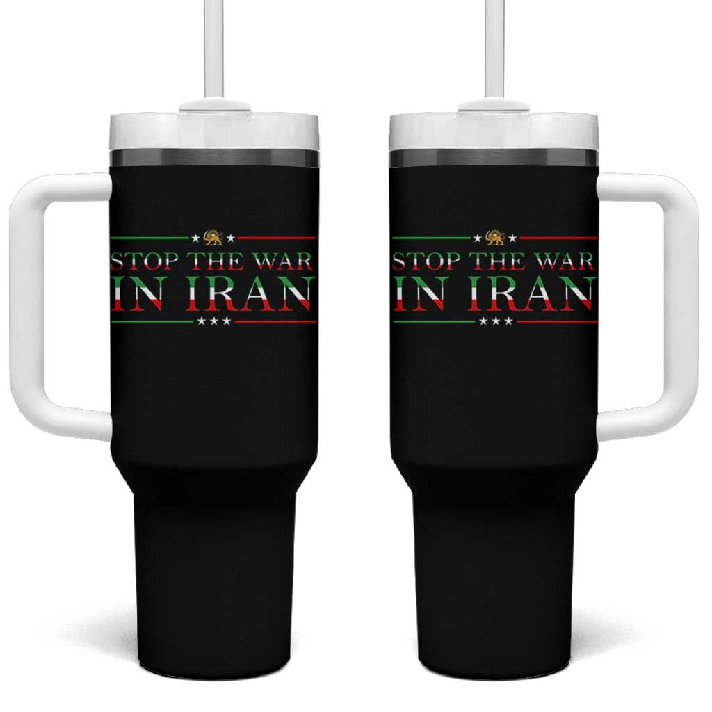 Stop The War In Iran Tumbler With Handle Anti War Protest