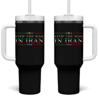 Stop The War In Iran Tumbler With Handle Anti War Protest