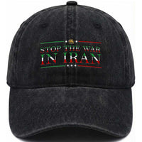 Stop The War In Iran Washed Cotton Baseball Cap Anti War Protest