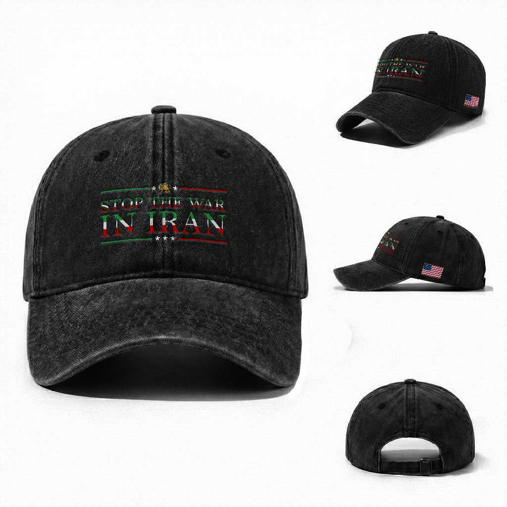 Stop The War In Iran Washed Cotton Baseball Cap Anti War Protest