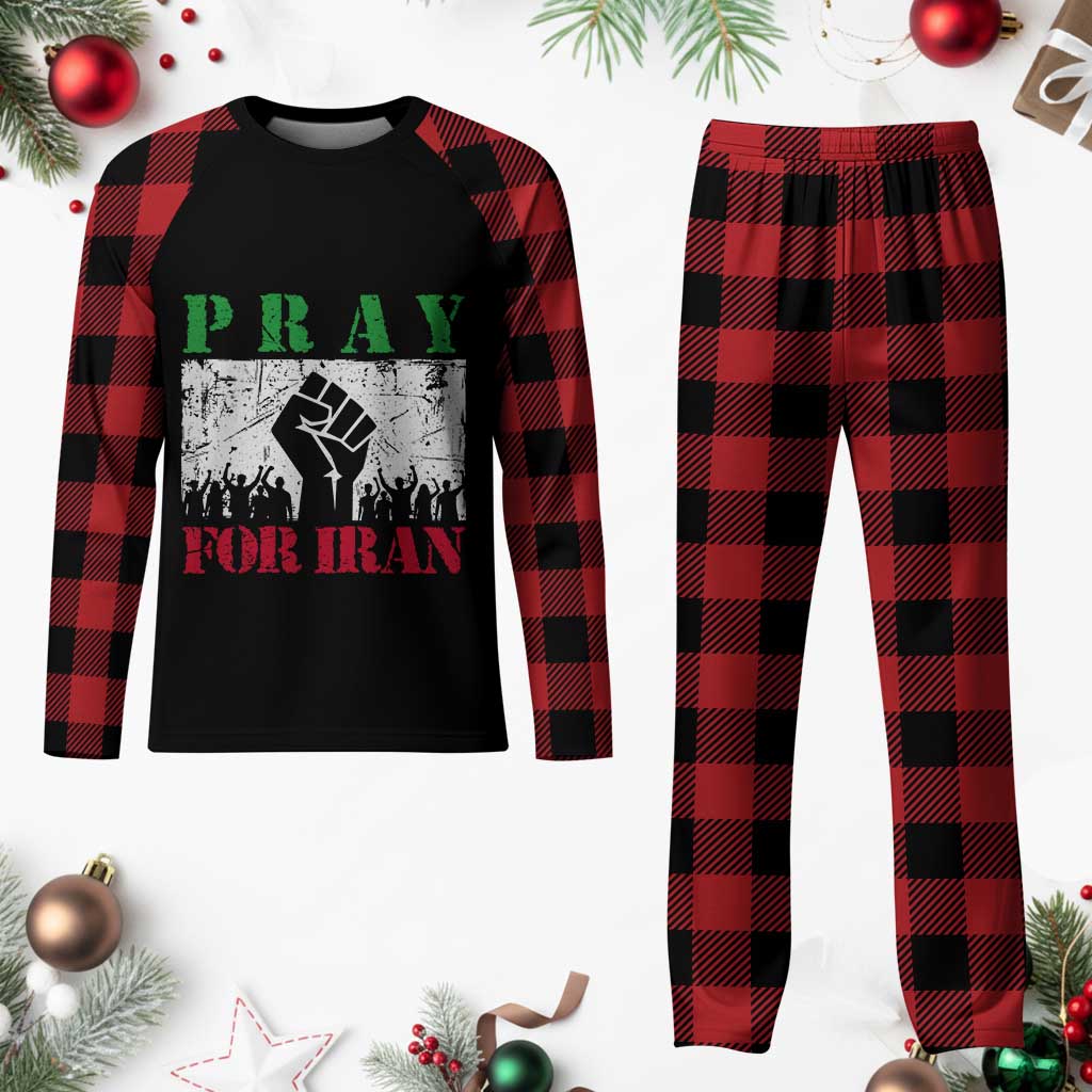 Pray For Iran Plaid Pajama Set Support Iranian People Peace