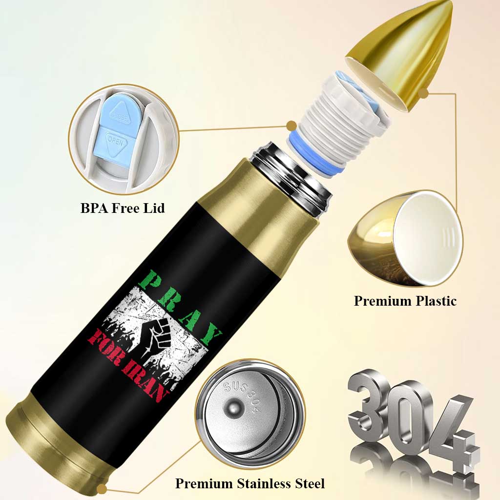 Pray For Iran Bullet Tumbler Support Iranian People Peace