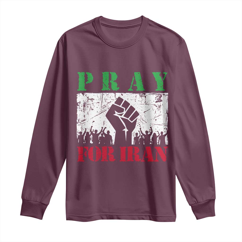Pray For Iran Long Sleeve Shirt Support Iranian People Peace