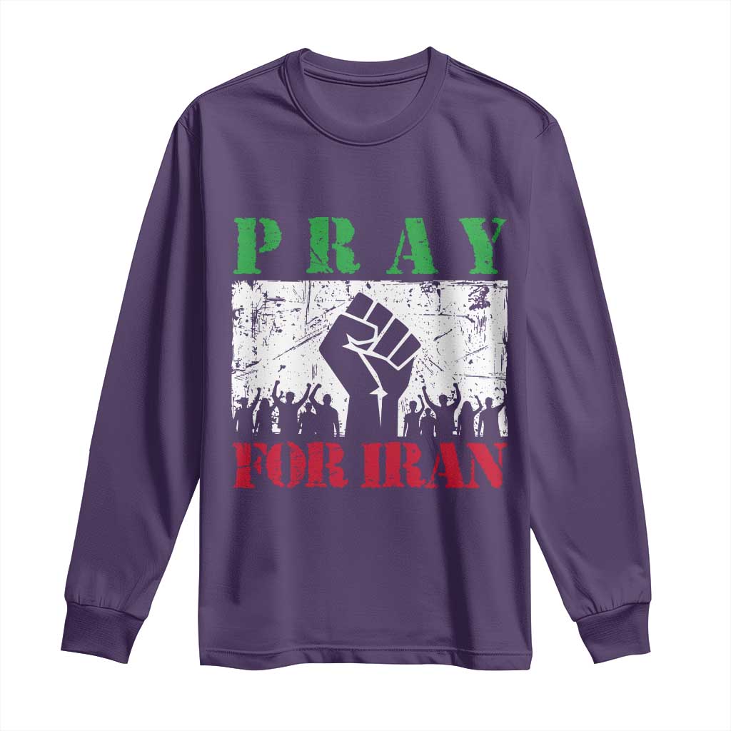 Pray For Iran Long Sleeve Shirt Support Iranian People Peace
