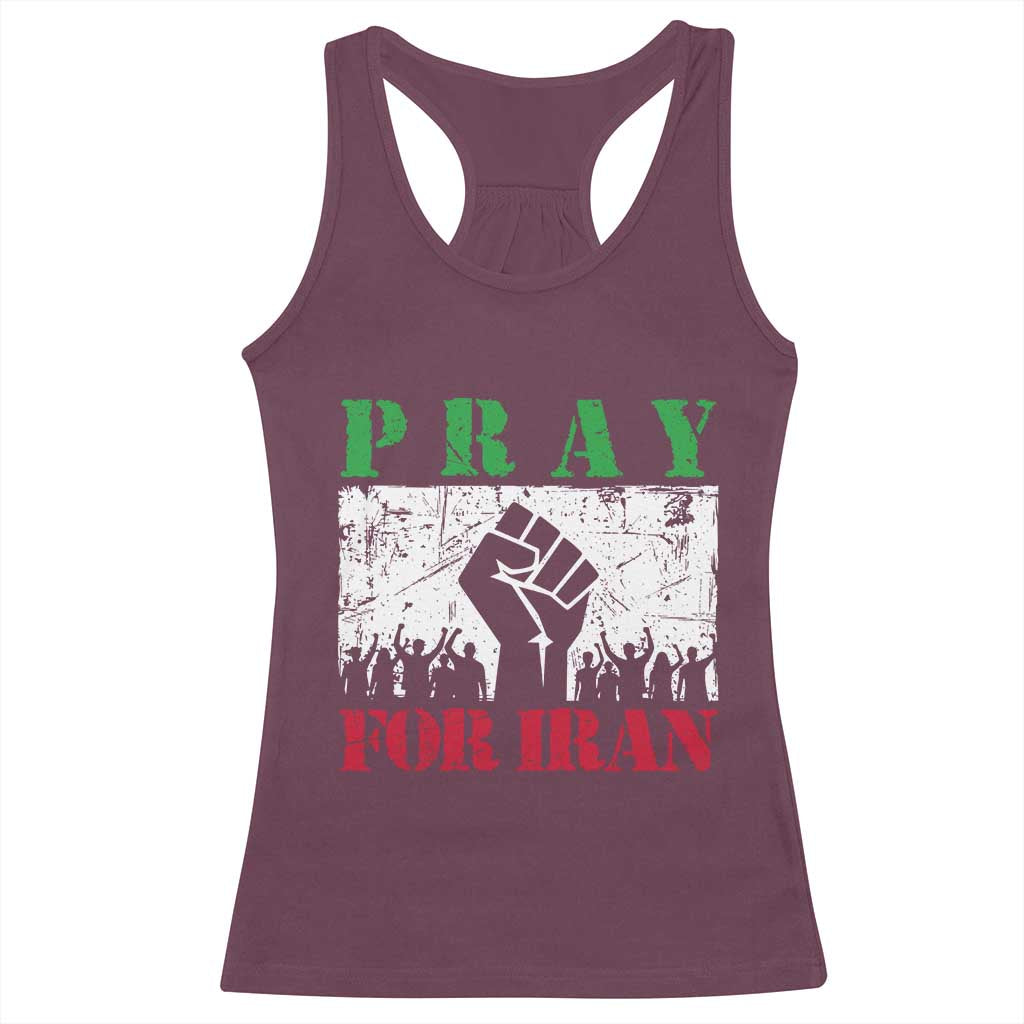 Pray For Iran Racerback Tank Top Support Iranian People Peace