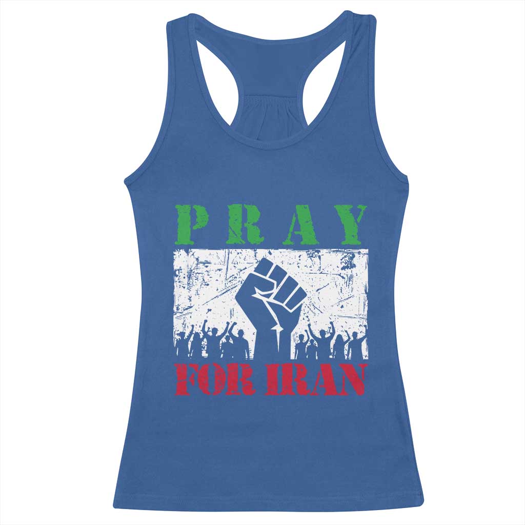 Pray For Iran Racerback Tank Top Support Iranian People Peace