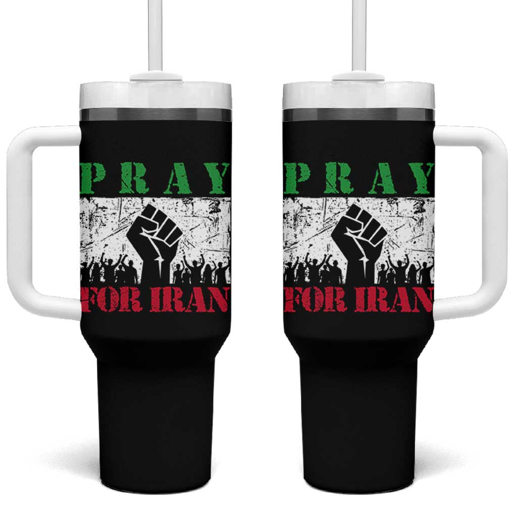 Pray For Iran Tumbler With Handle Support Iranian People Peace