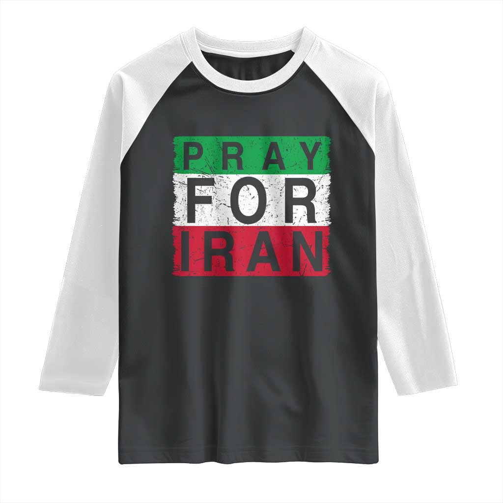 Pray For Iran Raglan Shirt Support Peace For Iran