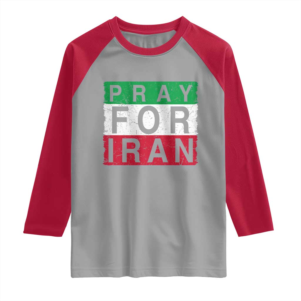 Pray For Iran Raglan Shirt Support Peace For Iran
