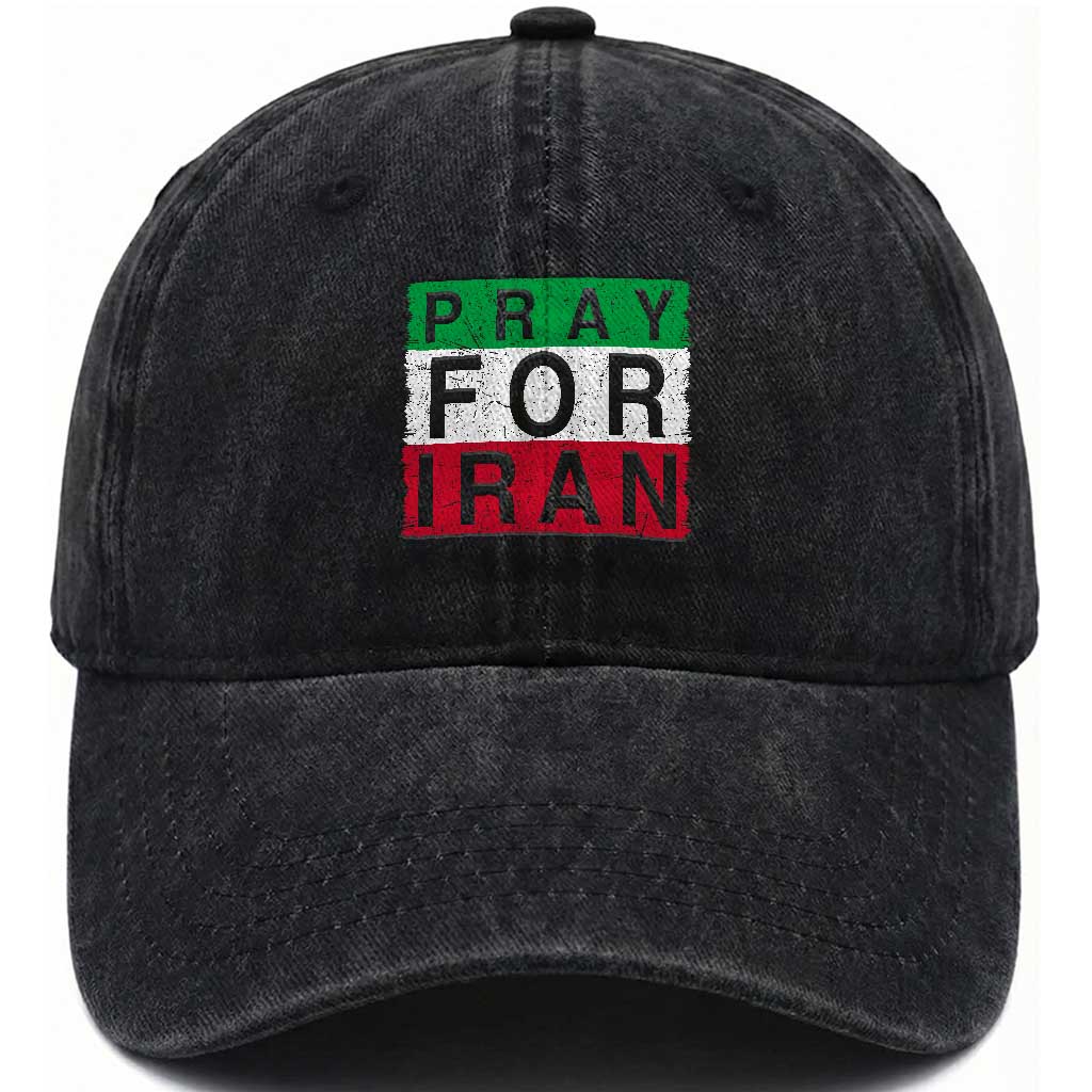 Pray For Iran Washed Cotton Baseball Cap Support Peace For Iran