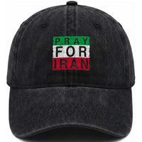 Pray For Iran Washed Cotton Baseball Cap Support Peace For Iran
