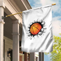 Funny Basketball Bursting Through Wall Garden Flag Sports Fan Gift