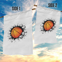 Funny Basketball Bursting Through Wall Garden Flag Sports Fan Gift