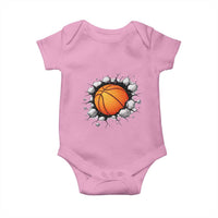 Funny Basketball Bursting Through Wall Baby Onesie Sports Fan Gift