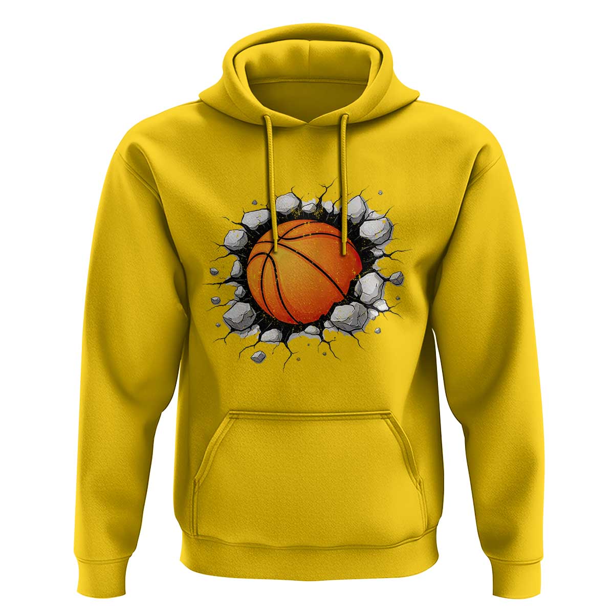 Funny Basketball Bursting Through Wall Hoodie Sports Fan Gift