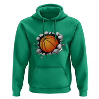 Funny Basketball Bursting Through Wall Hoodie Sports Fan Gift