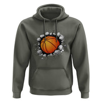 Funny Basketball Bursting Through Wall Hoodie Sports Fan Gift