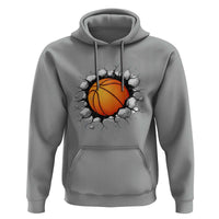 Funny Basketball Bursting Through Wall Hoodie Sports Fan Gift
