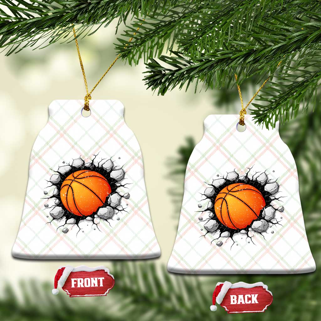 Funny Basketball Bursting Through Wall Ceramic Ornament Sports Fan Gift