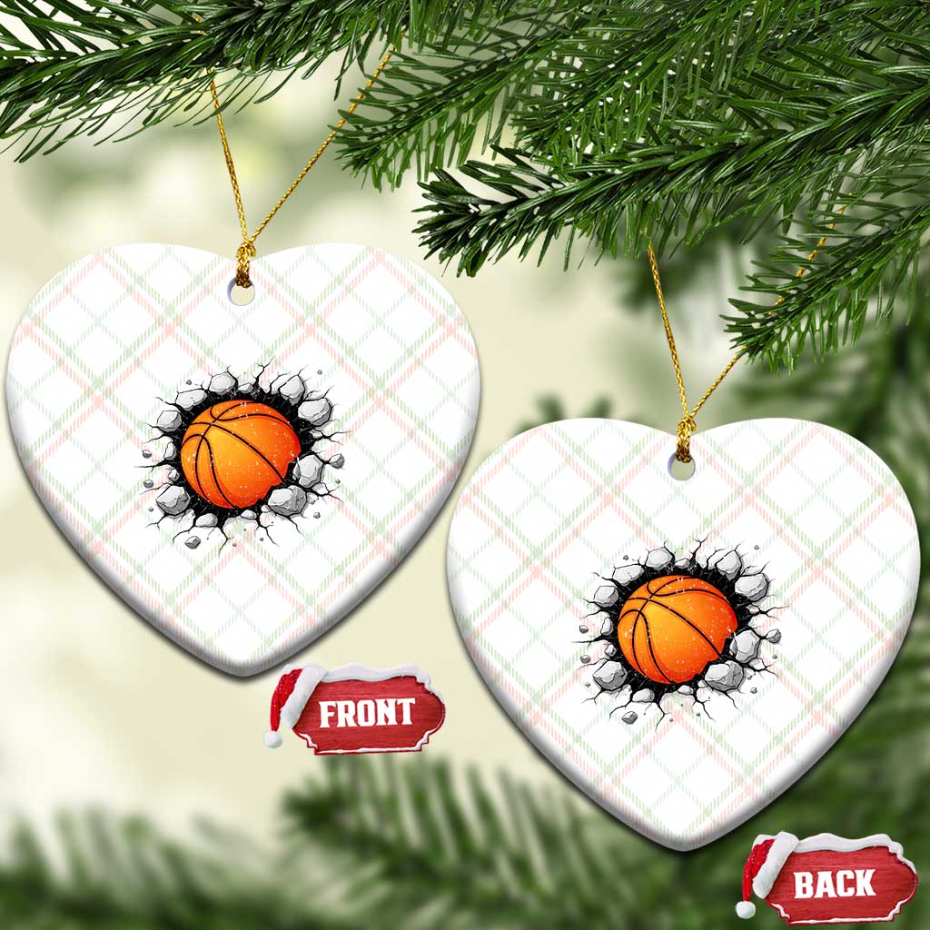 Funny Basketball Bursting Through Wall Ceramic Ornament Sports Fan Gift