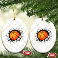 Funny Basketball Bursting Through Wall Ceramic Ornament Sports Fan Gift