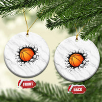 Funny Basketball Bursting Through Wall Ceramic Ornament Sports Fan Gift