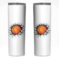 Funny Basketball Bursting Through Wall Skinny Tumbler Sports Fan Gift