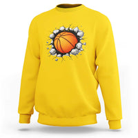 Funny Basketball Bursting Through Wall Sweatshirt Sports Fan Gift
