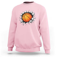 Funny Basketball Bursting Through Wall Sweatshirt Sports Fan Gift