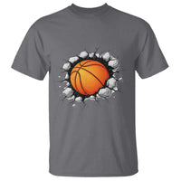 Funny Basketball Bursting Through Wall T Shirt Sports Fan Gift