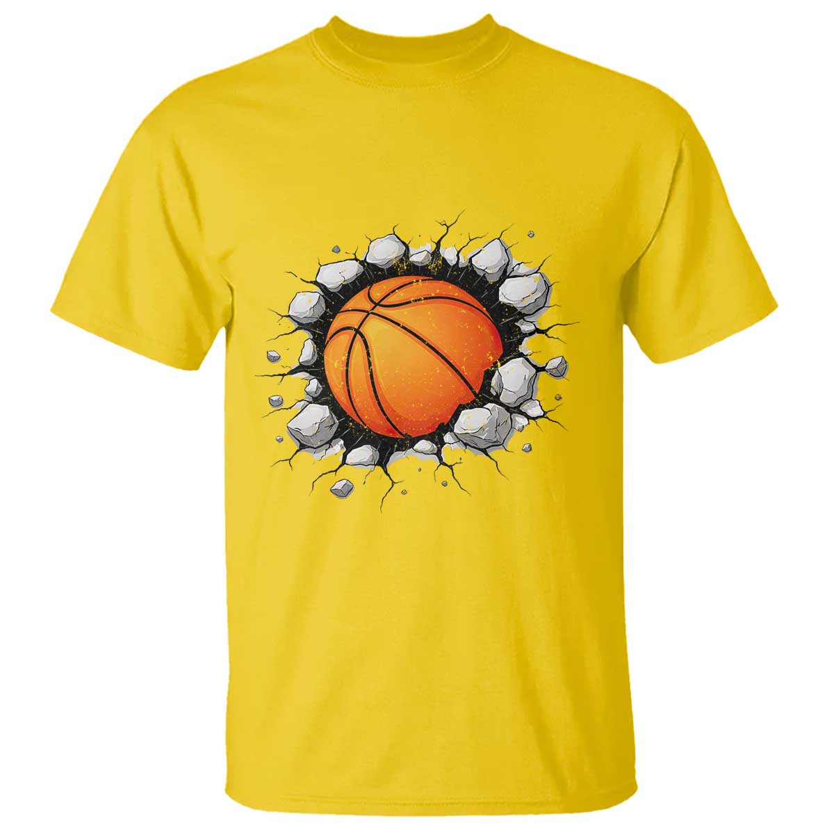 Funny Basketball Bursting Through Wall T Shirt Sports Fan Gift