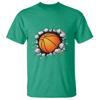 Funny Basketball Bursting Through Wall T Shirt Sports Fan Gift