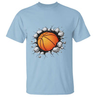Funny Basketball Bursting Through Wall T Shirt Sports Fan Gift