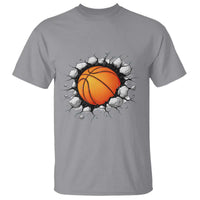Funny Basketball Bursting Through Wall T Shirt Sports Fan Gift