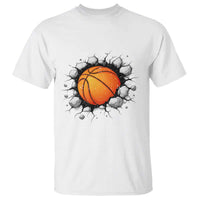 Funny Basketball Bursting Through Wall T Shirt Sports Fan Gift