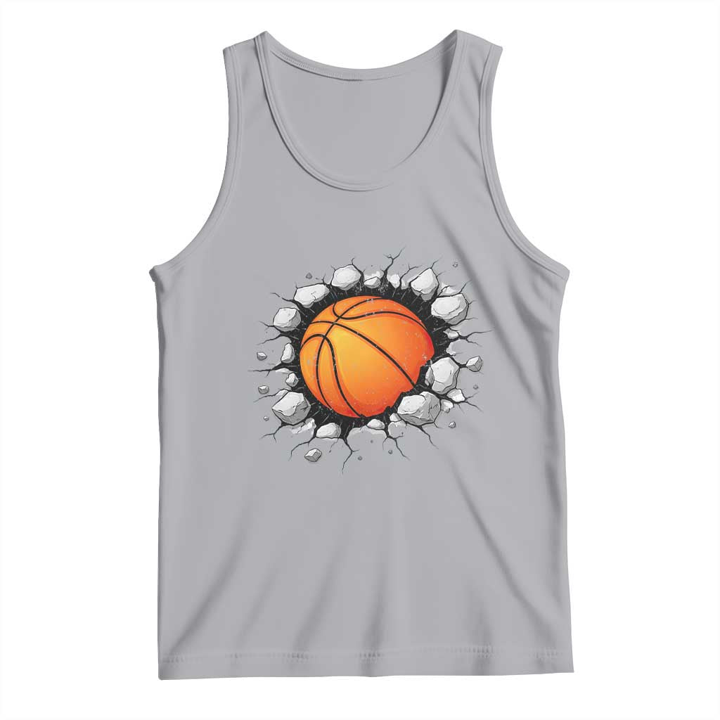 Funny Basketball Bursting Through Wall Tank Top Sports Fan Gift