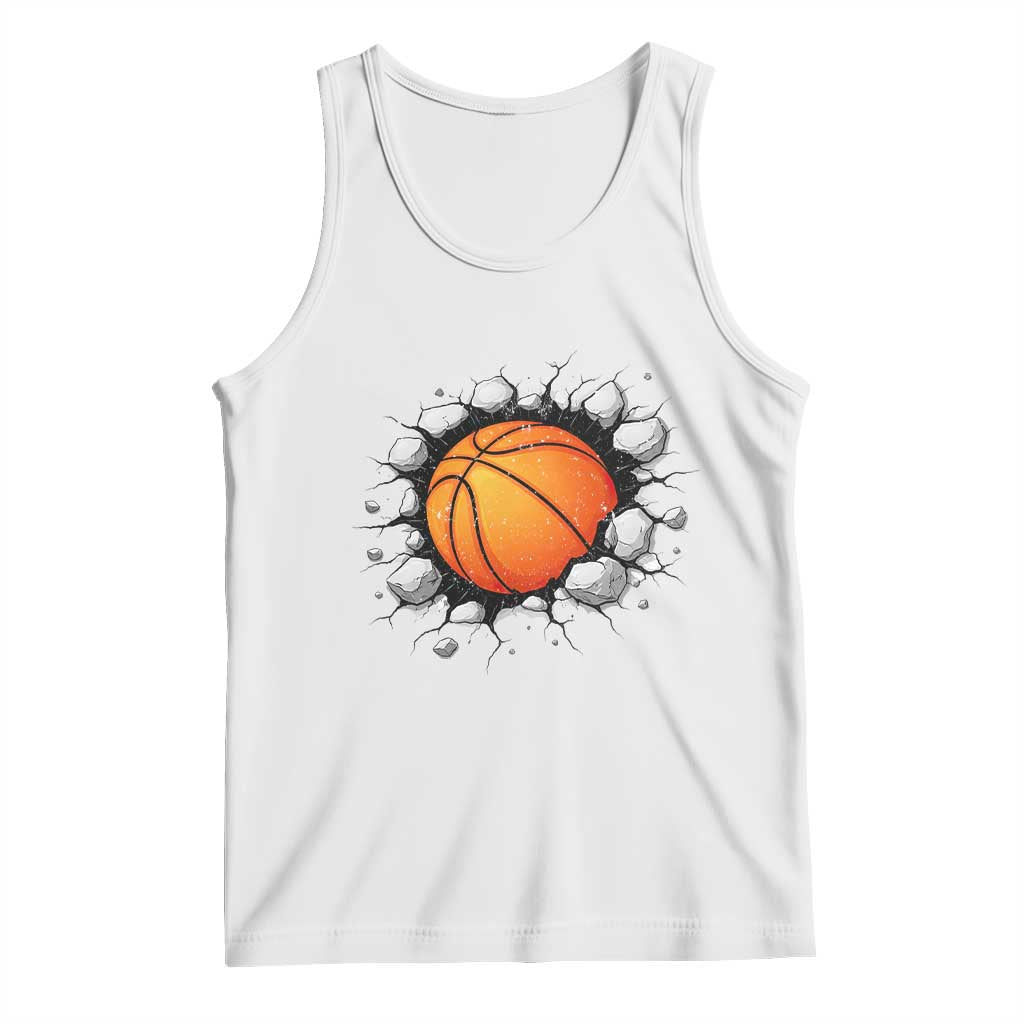 Funny Basketball Bursting Through Wall Tank Top Sports Fan Gift