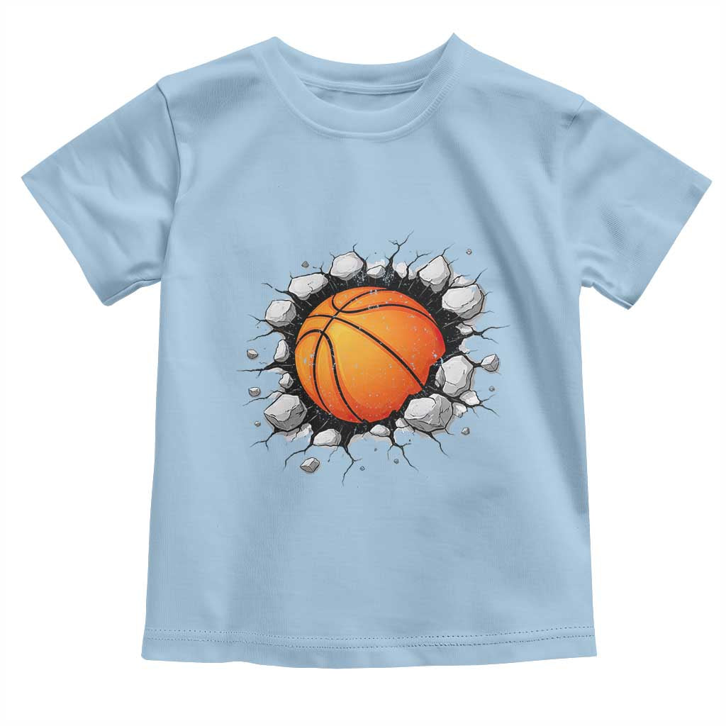 Funny Basketball Bursting Through Wall Toddler T Shirt Sports Fan Gift