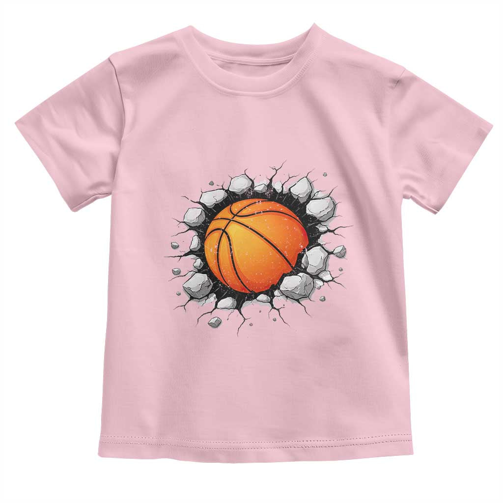 Funny Basketball Bursting Through Wall Toddler T Shirt Sports Fan Gift