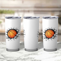 Funny Basketball Bursting Through Wall Tumbler Cup Sports Fan Gift