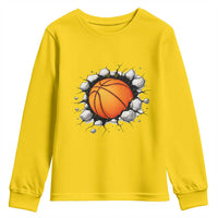 Funny Basketball Bursting Through Wall Youth Sweatshirt Sports Fan Gift