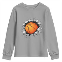 Funny Basketball Bursting Through Wall Youth Sweatshirt Sports Fan Gift