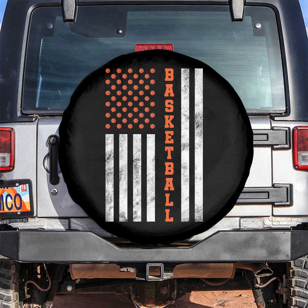 American Flag Basketball Spare Tire Cover USA Sports Fan