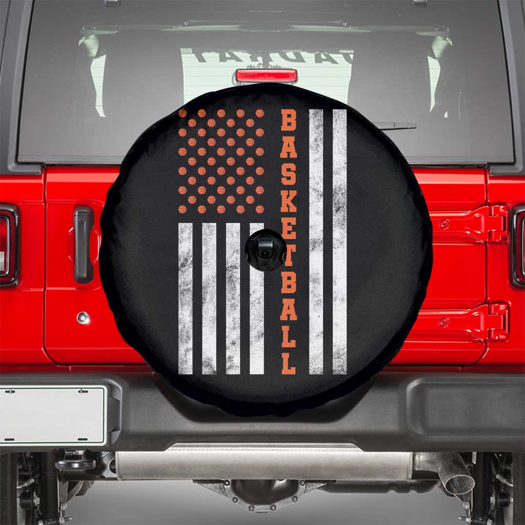 American Flag Basketball Spare Tire Cover USA Sports Fan